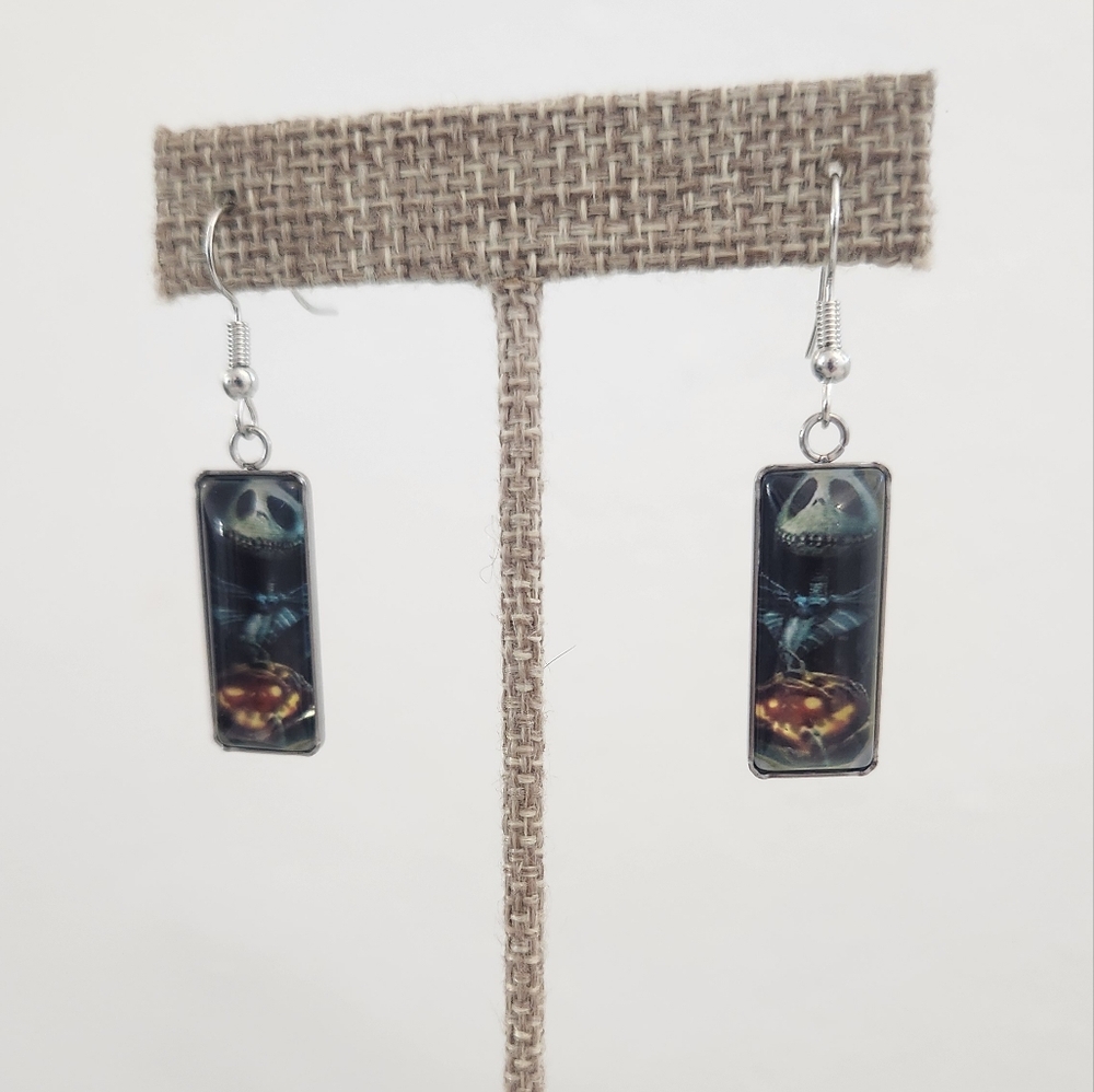 Jack Skellington Halloween Earrings Pumpkin Dangle Nightmare Before Christmas - Picture 6 of 11